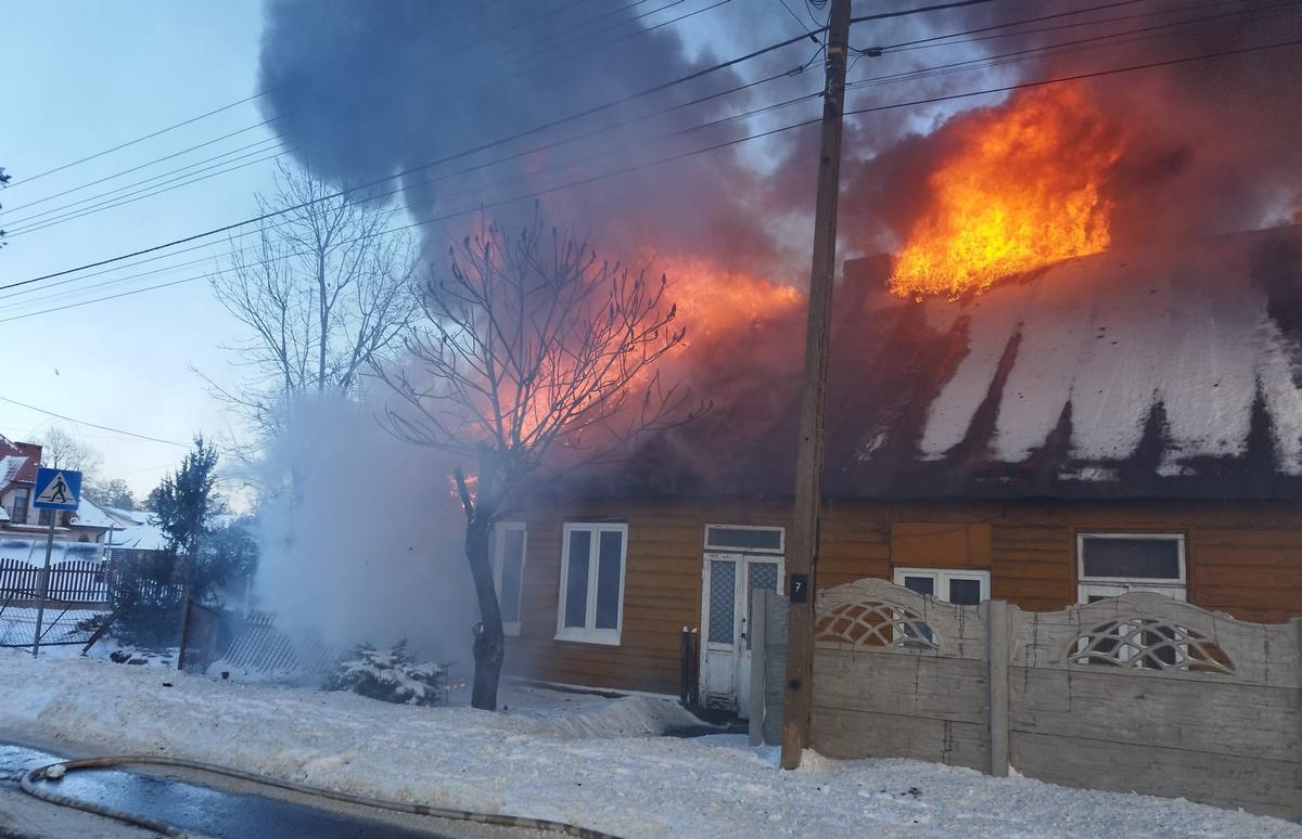 Pożar domu w Suchedniowie